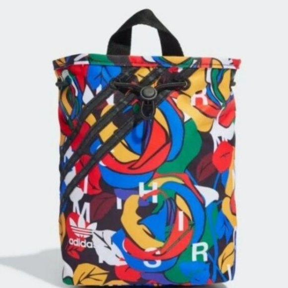 adidas Originals Unisex Rich MNISI Mini Bucket Backpack  Multicolor/Black -NWT - Picture 1 of 8